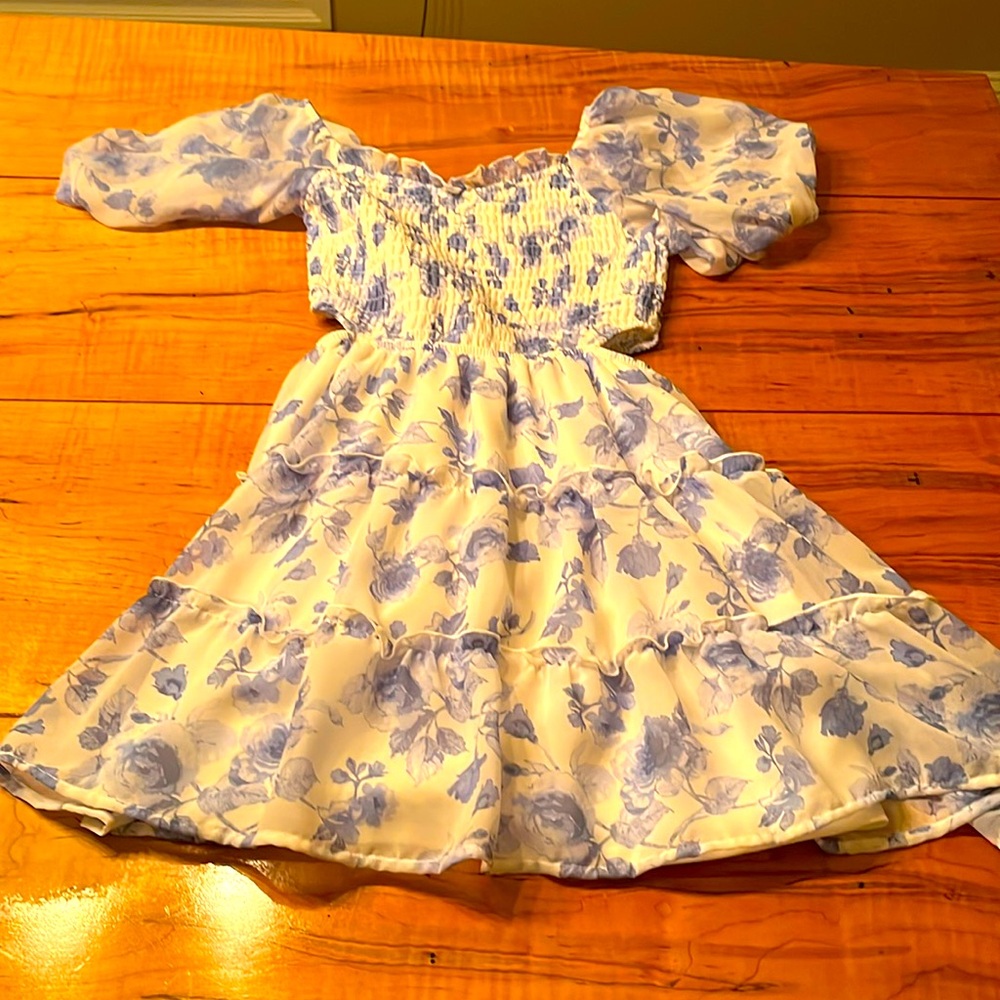 Art Class medium blue and white floral dress only worn once!